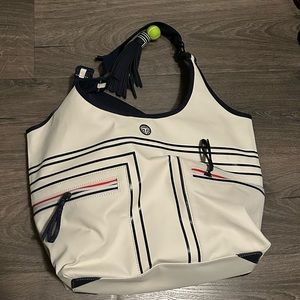 Tory Sport tennis tote bag. Comes with tennis ball tassel.
